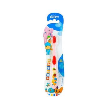 Imagem de Escova Dental Infantil Vermelha Super Macia Até 5 Anos Pocoyo Green - 