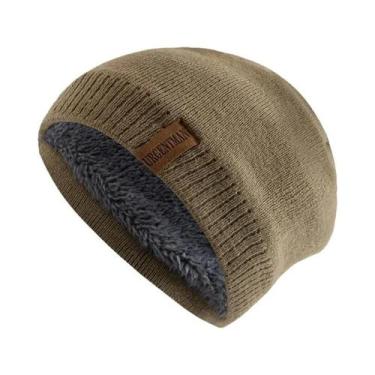Imagem de Gorro De Inverno Unissex Em Cor Sólida, Tricotado, Quente, Forrado Com