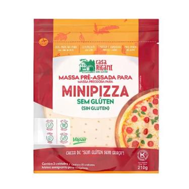 Imagem de Massa Pré Assada Sem Glúten Mini Pizza - Casa Rigani 210g ( 3 Unidades