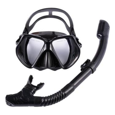 Imagem de Máscara De Mergulho Profissional E Snorkel Semiseco Flutuação Respirad