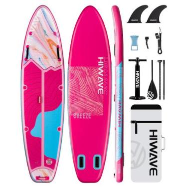 Imagem de Prancha de Stand Up Inflável Hiwave 335x86x15cm Capacidade 190kg Rosa
