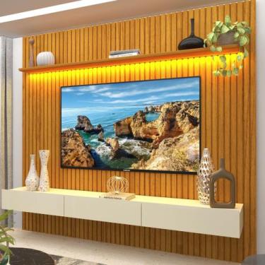 Imagem de Rack com Painel para TV até 90 Polegadas 100% MDF Ripado com LED 250CM