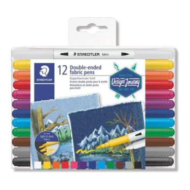 Imagem de Caneta para Tecido Staedtler Ponta Dupla 12 Cores