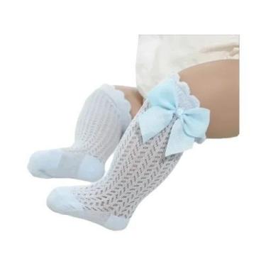 Imagem de Meias De Algodão Com Laço De Renda Para Bebê Menina 0-24 Meses, Meias 