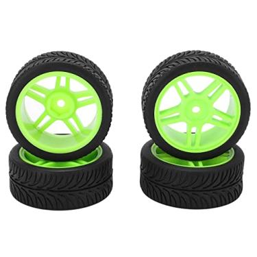 Imagem de Pneus RC 65mm, Pneus Pentagrama RC Ambiental Prático Boa Aderência para Wltoys 144001 1/14 Veículo Off Road(verde)