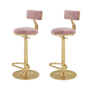 Imagem de 2 Peças, Banqueta De Barra Alta Altura De Balcão Banqueta De Barra Giratória De Altura Ajustável, Estofada Com Encosto Com Apoio Para Os Pés, Adequado Para Ilha De Cozinha Em Casa, Bistrô