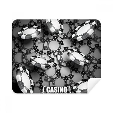 Imagem de Pano de limpeza de tela com estampa de ilustração de cassino, 2 peças, tecido de camurça
