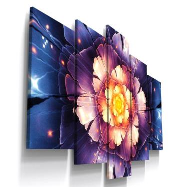 Imagem de Quadros Decorativos Espectral Flor Vitral Sala Quarto 