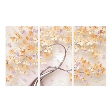 Imagem de Quadro Árvore Flores Cerejeira Tons De Amarelo E Laranja