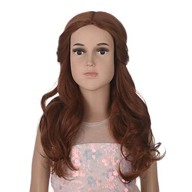 Imagem de Peruca marrom longa coraline longa solta encaracolada morena feminina pelucas com coque destacável fantasia de halloween peruca divertida trançada updo Victorain (S)