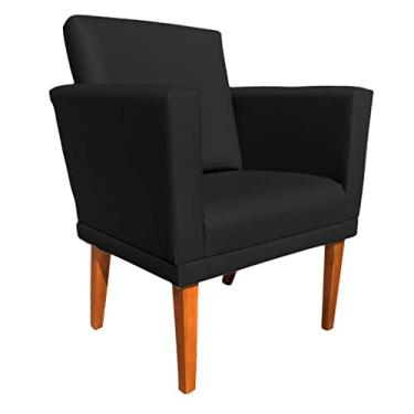 Imagem de Poltrona Decorativa Para Clínica e Recepção - Berlim (Suede Preto)