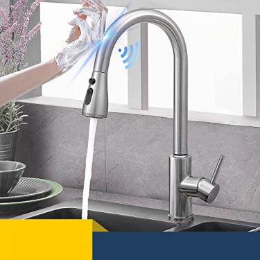 Imagem de Torneiras de cozinha de toque inteligente guindaste torneira de pia quente e fria sensor misturador de cozinha torneira de bronze, PK, 018N, sensor, China