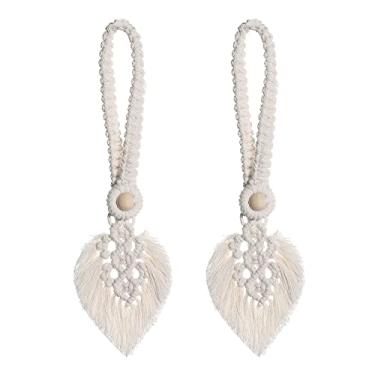 Imagem de Cortina de macramê com 4 unidades em forma de cortina trançada para sala de estar cortina de janela de retenção para sala de casa decoração de quarto, 13