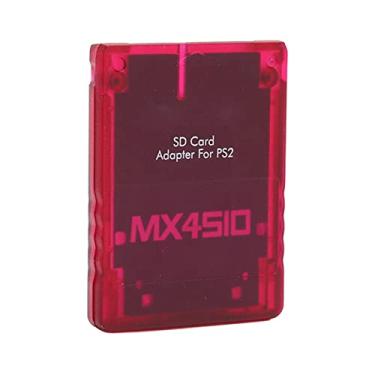 Imagem de MX4SIO Adaptador de Leitor de Cartão TF SIO2SD para PS2, não é um cartão de memória, mas um adaptador, adaptador de leitor de cartão de memória de substituição para PS2 (Vermelho)
