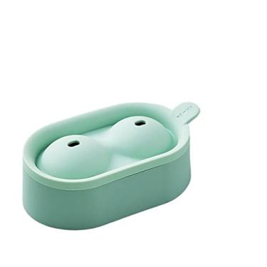 Imagem de Bandeja de cubo de gelo molde de cubo de gelo esférico doméstico grande capacidade criativo fabricação de gelo redondo bandeja de gelo congelada uísque bolas de gelo molde de cubo de gelo (cor: verde)