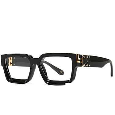 Imagem de Óculos de sol quadrados superdimensionados femininos de luxo masculinos óculos de sol vintage designer uv400 retro óculos com estojo, 7,Z