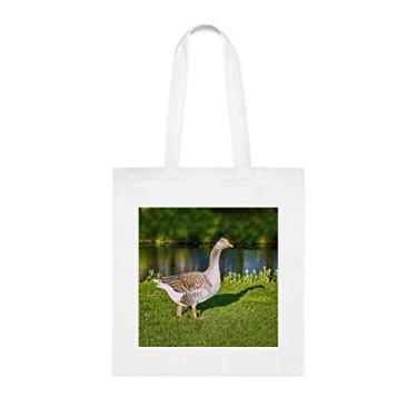 Imagem de Sacola Walk Along The Rio, presente divertido, bolsa de ombro, bolsas reutilizáveis, cesta de Natal de aniversário, ideia de presente, Branco