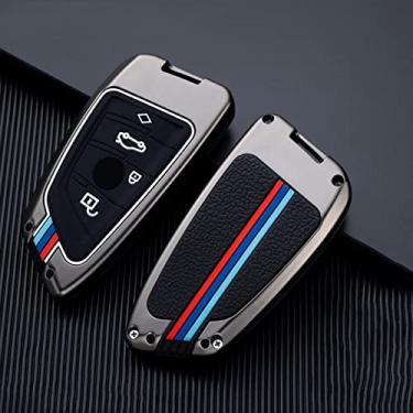 Imagem de CSHU Capa de chave de carro de liga de zinco capa chaveiro chaveiro bolsa, adequado para BMW X1 X3 X4 X5 F15 X6 F16 G30 7 G11 F48 F39 520 525 f30 118i 218i 320i, 2