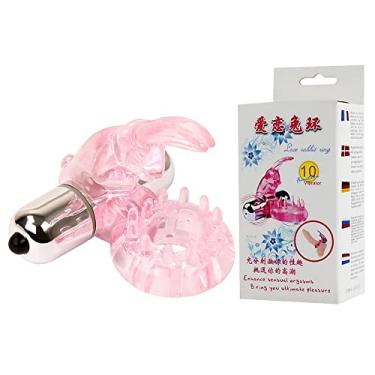 Imagem de Anel Peniano Coelho 10 Vibrações em Silicone Jelly Macio Rosa
