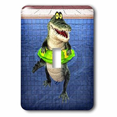 Imagem de 3dRose Lsp_181004_1 a Cartoon Crocodile in The Pool with His Inner Tube Light Switch Cover
