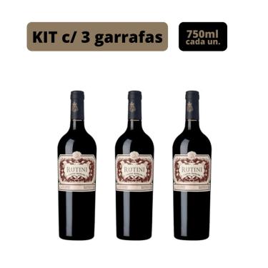 Imagem de Vinho Argentino Tinto Malbec Rutini Kit 3 Und 750ml