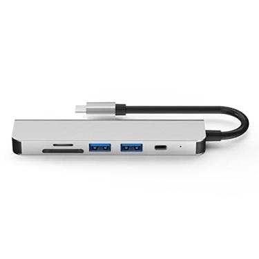 Imagem de TECKEEN 6 compartimentos tipo C saída HDMI 4K USB 3.0 adaptador hub para laptop PC