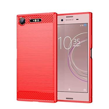 Imagem de For Sony XZ1 Brushed Texture Carbon Fiber TPU Phone Case