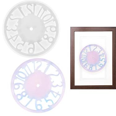 Imagem de Relógio Molde | Molde de relógio numeral árabe de epóxi de cristal durável para resina,Moldes de relógio de parede para decoração de casa com preservação de