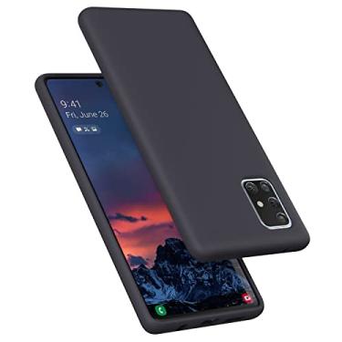 Imagem de E Segoi Projetada para Galaxy A71 5G, capa à prova de choque de borracha gel de silicone líquido, almofada de forro de pano de microfibra macia compatível com Galaxy A71 5G de 6,7 polegadas (cinza