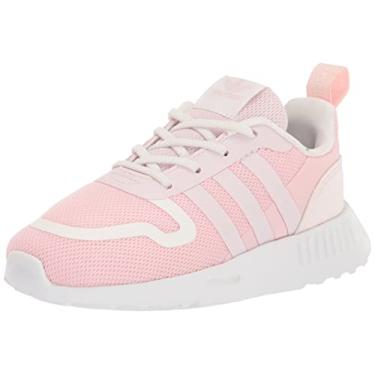Imagem de adidas Originals Tênis unissex infantil Multix, Rosa transparente/quase rosa/branco, 4 Toddler