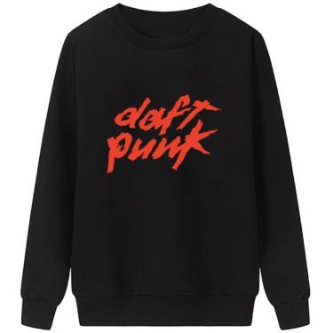Imagem de Moletom masculino algodao daft punk logo vermelho