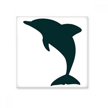 Imagem de Azulejo de cerâmica de golfinho azul oceano dólar brilhante decalque de pedra adornada tijolo vitrificado