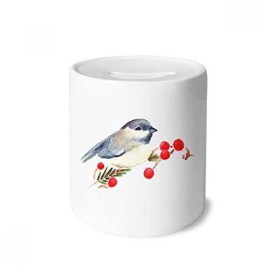 Imagem de DIYthinker Caixa de cerâmica com estampa de animal de pássaro Magpie Grayhead caixa de dinheiro porta-moedas presente de cofrinho