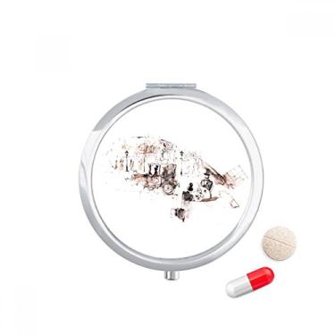 Imagem de British Architecture – Caixa de comprimidos vintage para carro em aquarela