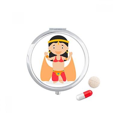 Imagem de Porta-comprimidos com desenho de dançarino oriental tradicional e caixa de armazenamento de remédios