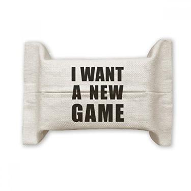 Imagem de Bolsa de linho de algodão para lenços faciais I Want A New Game