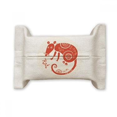 Imagem de Year of Rat Animal Chinês Zodíaco Vermelho Papel Papel Papel Papel Papel Papel Papel Saco Algodão Linho