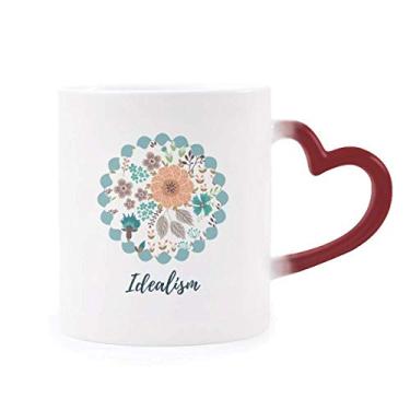 Imagem de Caneca de flor laranja sol com tinta sensível ao calor Caneca vermelha muda de cor