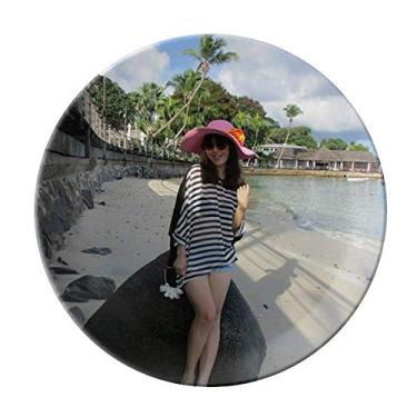 Imagem de Praia, coqueiro, Ellie Yao Girl Prato decorativo de porcelana Salver Prato de jantar