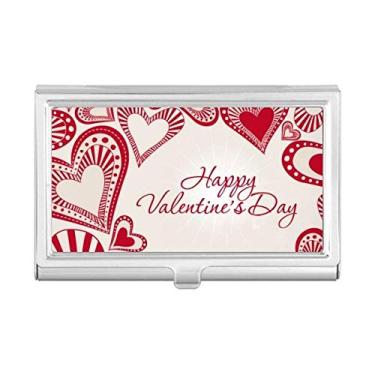 Imagem de Carteira de bolso com porta-cartões Happy Valentine's Day com corações vermelhos