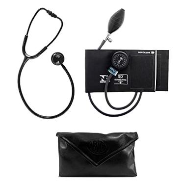 Imagem de Kit Para Estudante de Enfermagem Esfigmomanômetro E Estetoscópio Duplo - Bic (Preto Total)