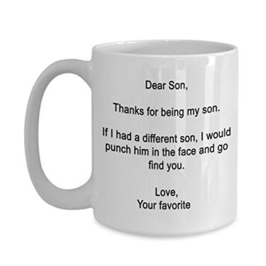 Imagem de Dear Son - Thanks for being my Son - Presentes divertidos para filho - Caneca de cerâmica de 425 g