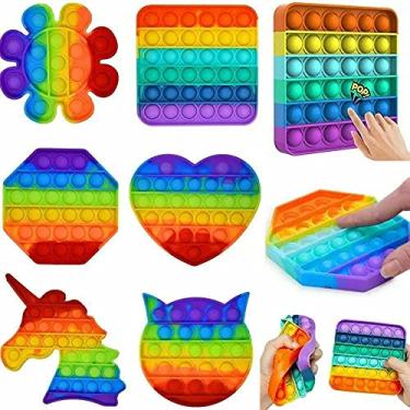 Imagem de Brinquedo Pop It Fidget Toy Colorido Anti-Stress Sensorial Entrega Imediata -1 Unidade Aleatório Não é Kit