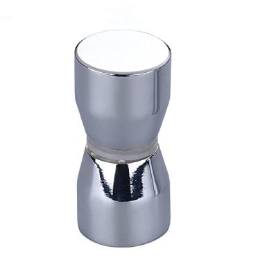 Imagem de Maçaneta da porta de vidro puxador da porta puxador do banheiro chuveiro puxadores com diâmetro de 1,2 polegadas de alumínio escovado/prata com parafuso, D, prata