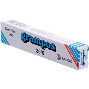 Imagem de Grampo Para Grampeador 26/6 Cobreado 1000 Grampos - Pacote com 10, Bacchi, 21526, Cobre