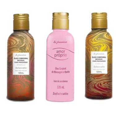 Imagem de Kit 3 Oleo de Massagem Corporal Relaxante Beijavel 120ml