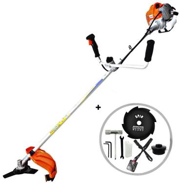 Imagem de KIT Roçadeira Profissional Lateral Vulcan VR430P 2T 43CC 1,7HP + Faca 8 Pontas Furo 25m...