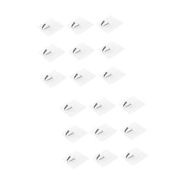 Imagem de Hemobllo 100 Peças branco vidro abóboras cerâmica ganchos sem marcação ganchos adesivos ganchos de parede cabides pegajosos ganchos de teto sem rastro gancho pegajoso gancho de parede ligar
