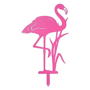 Imagem de Pequenos ornamentos de quintal estacas mini estátua de flamingo de gramado para calçadas decoração de jardim ao ar livre ornamentos de quintal de festa