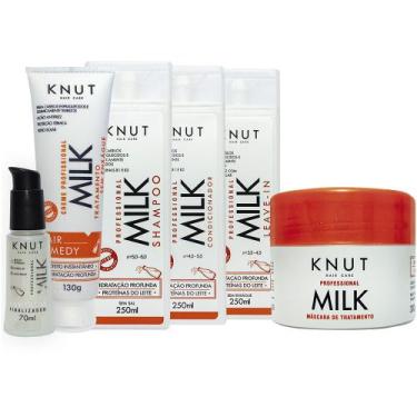 Imagem de Kit Knut Milk: Shampoo 250ml + Condicionador 250ml + Máscara 300G + Le